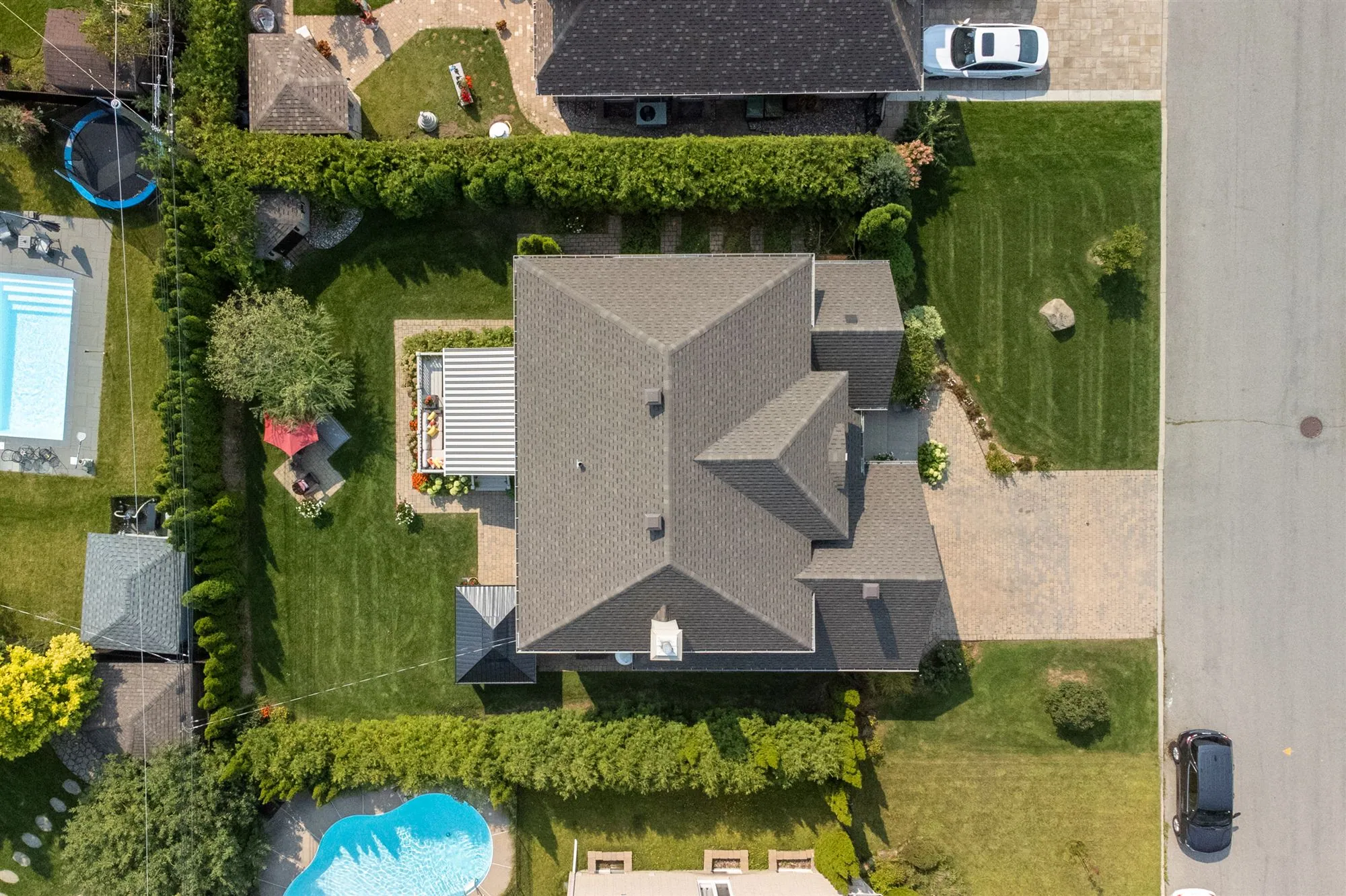 Aerial view over the neighbourhood