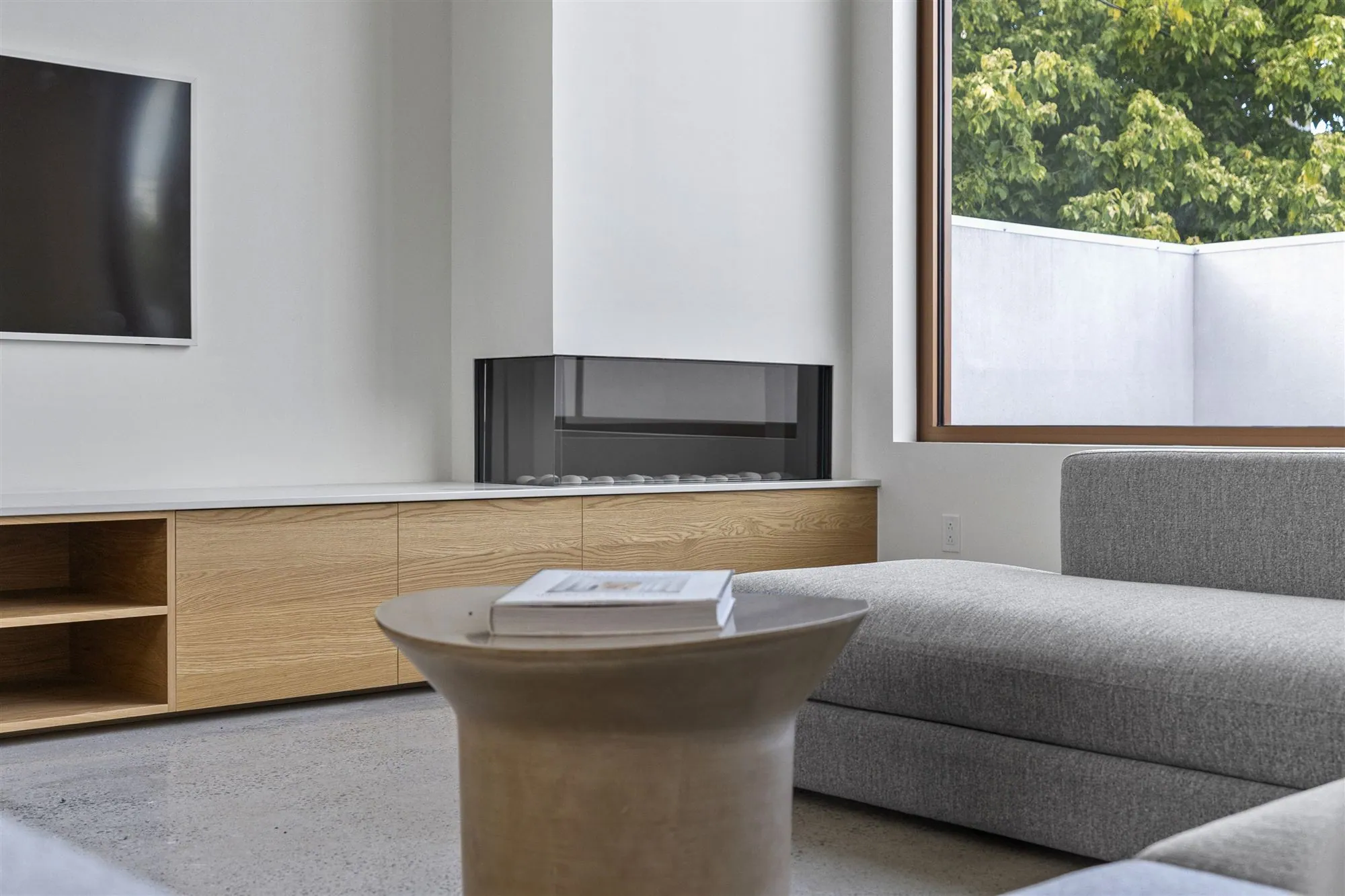 Living room with fireplace